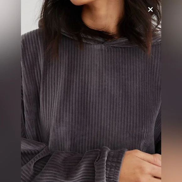 NWT Aerie Groove-On Velour Hoodie in Size Large - Picture 3 of 8